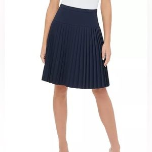Navy pleated skirt